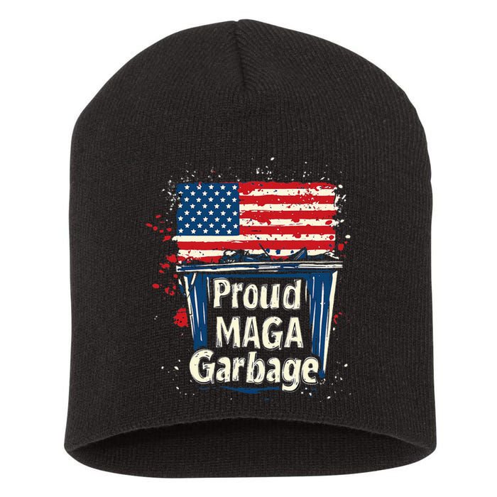 Proud Maga Garbage Patriotic Pro Trump Anti President Biden Short Acrylic Beanie