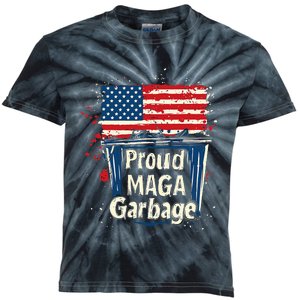 Proud Maga Garbage Patriotic Pro Trump Anti President Biden Kids Tie-Dye T-Shirt