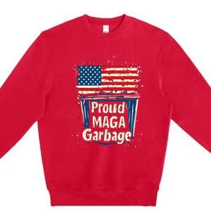 Proud Maga Garbage Patriotic Pro Trump Anti President Biden Premium Crewneck Sweatshirt