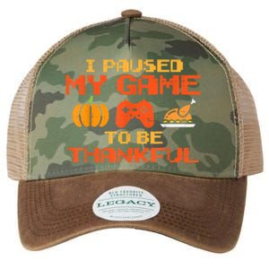 Paused My Game Thankful Video Gamer Thanksgiving Gaming Gift Legacy Tie Dye Trucker Hat