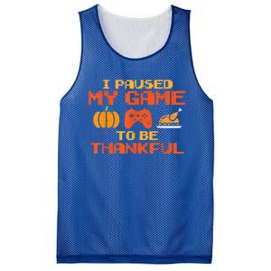 Paused My Game Thankful Video Gamer Thanksgiving Gaming Gift Mesh Reversible Basketball Jersey Tank