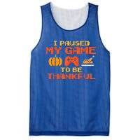 Paused My Game Thankful Video Gamer Thanksgiving Gaming Gift Mesh Reversible Basketball Jersey Tank