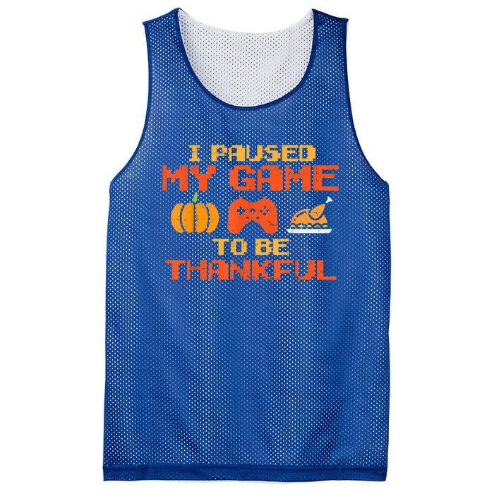 Paused My Game Thankful Video Gamer Thanksgiving Gaming Gift Mesh Reversible Basketball Jersey Tank