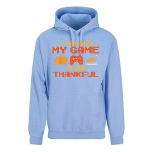 Paused My Game Thankful Video Gamer Thanksgiving Gaming Gift Unisex Surf Hoodie