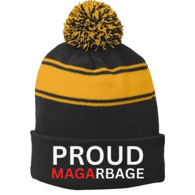 Proud Maga Garbagetrump Supporters Stripe Pom Pom Beanie