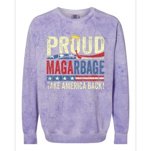 Proud Maga Garbageproud To Be Garbage Trump Supporters Colorblast Crewneck Sweatshirt