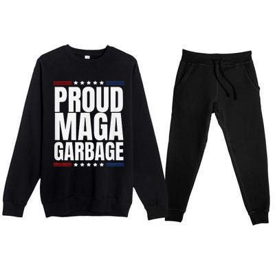 Proud Maga Garbage Trump Supporter Premium Crewneck Sweatsuit Set