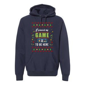 Paused My Game Ugly Christmas Premium Hoodie