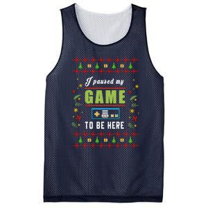 Paused My Game Ugly Christmas Mesh Reversible Basketball Jersey Tank