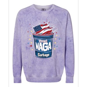 Proud Maga Garbage Patriotic Pro Trump Anti President Biden Colorblast Crewneck Sweatshirt