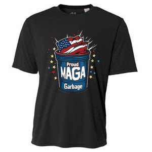 Proud Maga Garbage Patriotic Pro Trump Anti President Biden Cooling Performance Crew T-Shirt