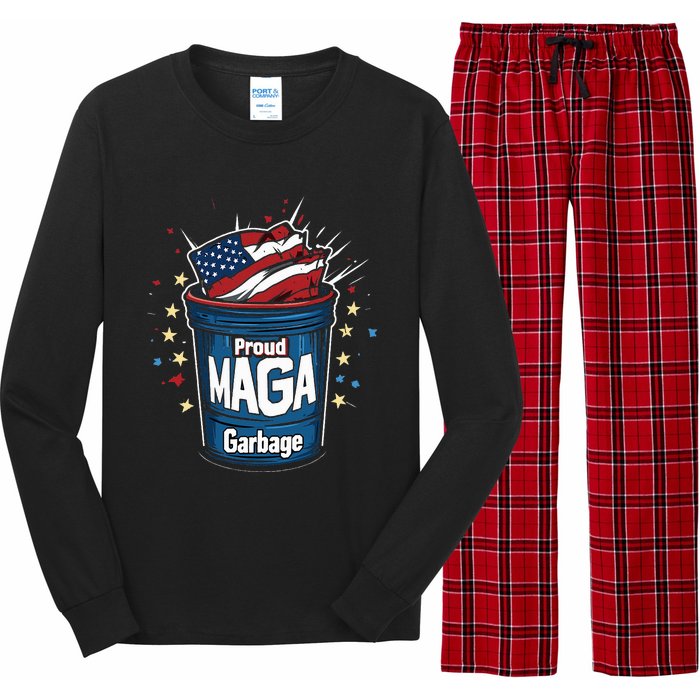 Proud Maga Garbage Patriotic Pro Trump Anti President Biden Long Sleeve Pajama Set