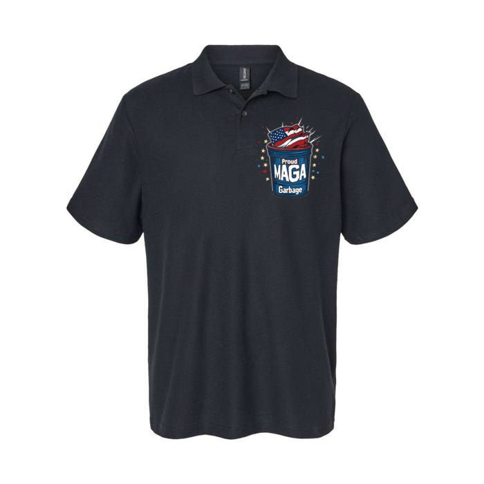 Proud Maga Garbage Patriotic Pro Trump Anti President Biden Softstyle Adult Sport Polo