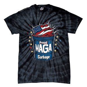 Proud Maga Garbage Patriotic Pro Trump Anti President Biden Tie-Dye T-Shirt