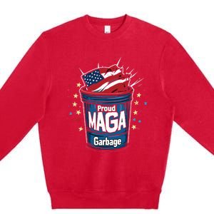 Proud Maga Garbage Patriotic Pro Trump Anti President Biden Premium Crewneck Sweatshirt