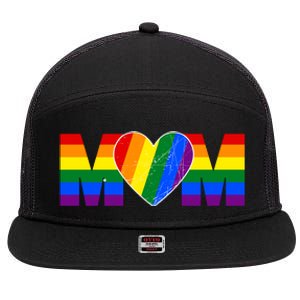 Pride Month Graphic For Mom Lover 7 Panel Mesh Trucker Snapback Hat