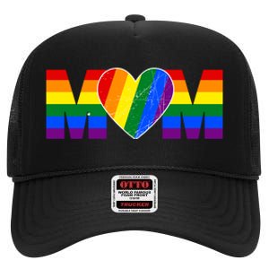 Pride Month Graphic For Mom Lover High Crown Mesh Back Trucker Hat