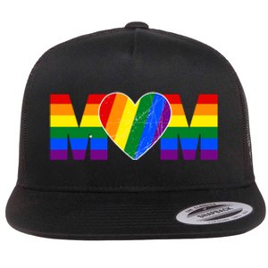 Pride Month Graphic For Mom Lover Flat Bill Trucker Hat