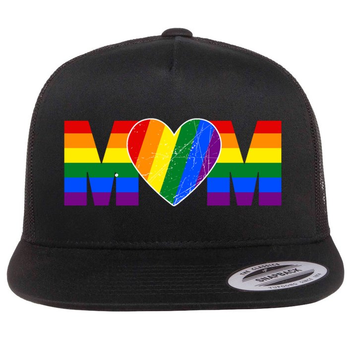 Pride Month Graphic For Mom Lover Flat Bill Trucker Hat