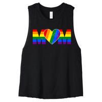 Pride Month Graphic For Mom Lover Women's Racerback Cropped Tank