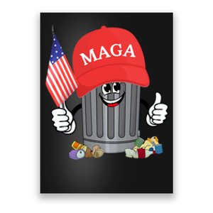 Proud Maga Garbage Trump Supporter Trash Can Cartoon Funny Poster