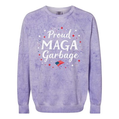 Proud Maga Garbage Great America Usa Patriotic Colorblast Crewneck Sweatshirt