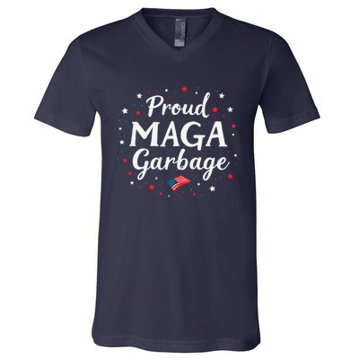 Proud Maga Garbage Great America Usa Patriotic V-Neck T-Shirt