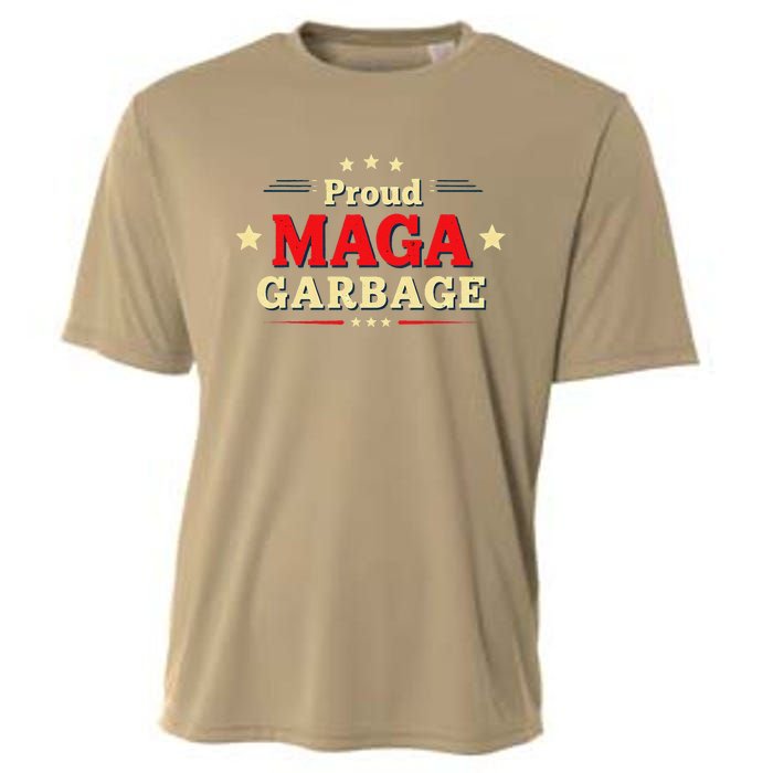 Proud Maga Garbage Supporters Funny Usa Cooling Performance Crew T-Shirt