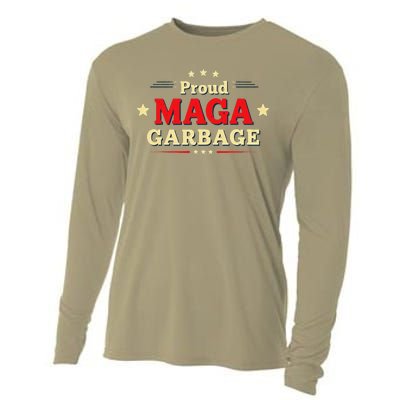 Proud Maga Garbage Supporters Funny Usa Cooling Performance Long Sleeve Crew