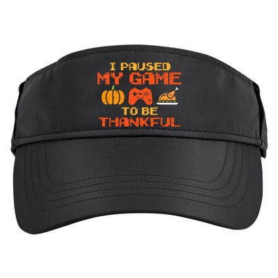 Paused My Game Thankful Video Gamer Thanksgiving Adult Drive Performance Visor