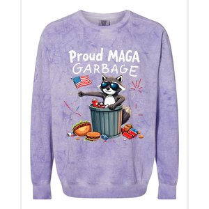 Proud Maga Garbage Raccoon Political Statement Colorblast Crewneck Sweatshirt