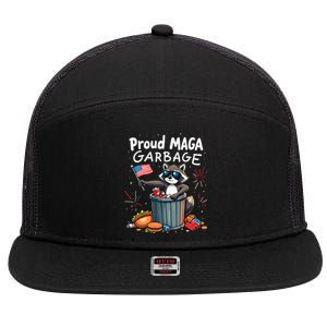 Proud Maga Garbage Raccoon Political Statement 7 Panel Mesh Trucker Snapback Hat