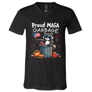 Proud Maga Garbage Raccoon Political Statement V-Neck T-Shirt