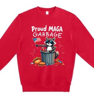 Proud Maga Garbage Raccoon Political Statement Premium Crewneck Sweatshirt