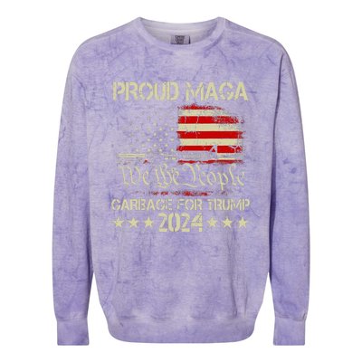 Proud Maga Garbage Colorblast Crewneck Sweatshirt