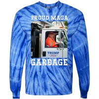 Proud Maga Garbage Trump Tie-Dye Long Sleeve Shirt