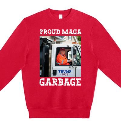 Proud Maga Garbage Trump Premium Crewneck Sweatshirt