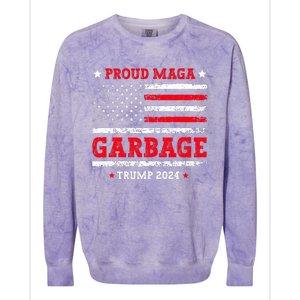 Proud Maga Garbage Trump Supporter Funny Republicans Colorblast Crewneck Sweatshirt