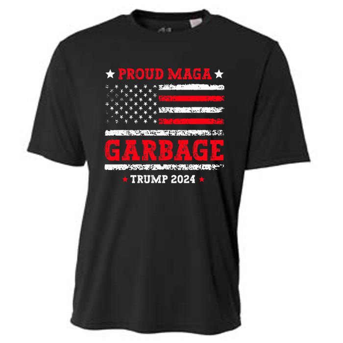 Proud Maga Garbage Trump Supporter Funny Republicans Cooling Performance Crew T-Shirt