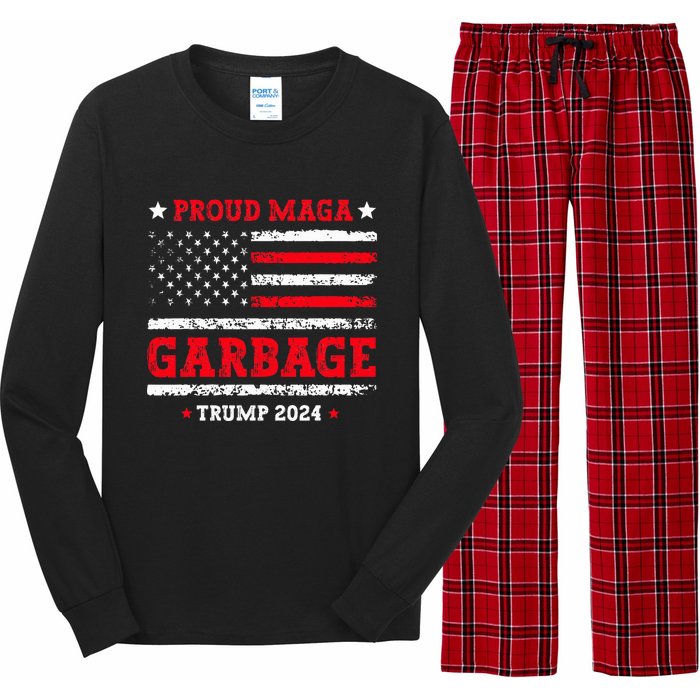 Proud Maga Garbage Trump Supporter Funny Republicans Long Sleeve Pajama Set