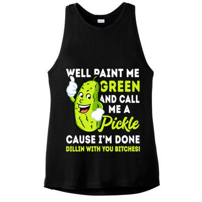 Paint Me Green And Call Me A Pickle Bitches Funny Ladies PosiCharge Tri-Blend Wicking Tank