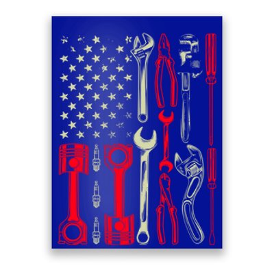 Patriotic Mechanic Garage American Mechanics Usa Cool Gift Poster