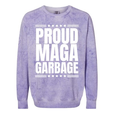 Proud Maga Garbage Trump Supporter Colorblast Crewneck Sweatshirt