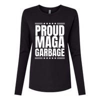 Proud Maga Garbage Trump Supporter Womens Cotton Relaxed Long Sleeve T-Shirt