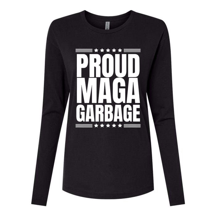 Proud Maga Garbage Trump Supporter Womens Cotton Relaxed Long Sleeve T-Shirt