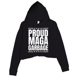 Proud Maga Garbage Trump Supporter Crop Fleece Hoodie