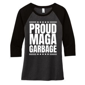 Proud Maga Garbage Trump Supporter Women's Tri-Blend 3/4-Sleeve Raglan Shirt