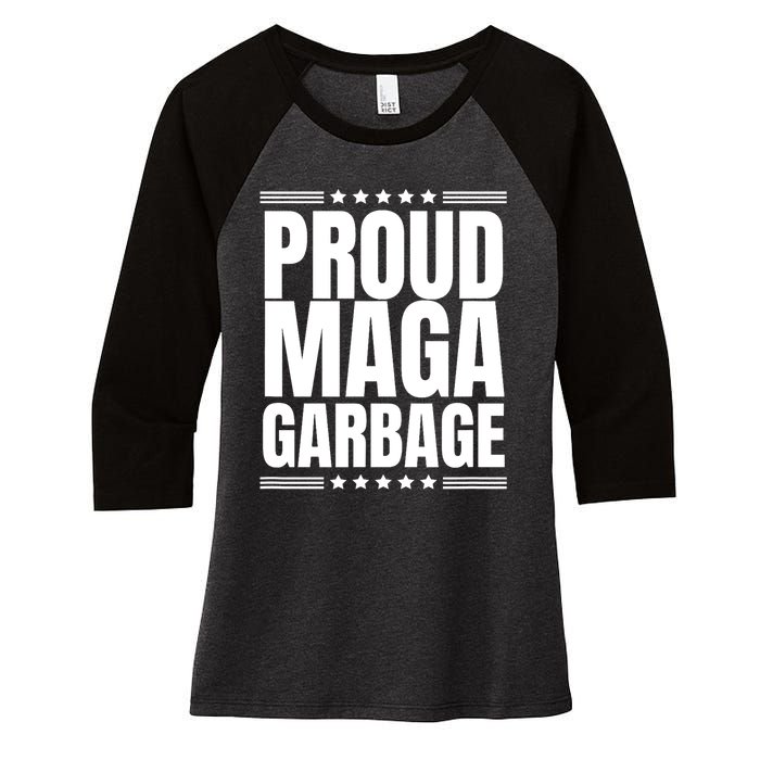 Proud Maga Garbage Trump Supporter Women's Tri-Blend 3/4-Sleeve Raglan Shirt