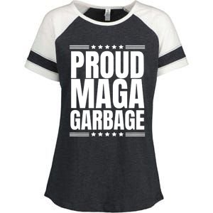 Proud Maga Garbage Trump Supporter Enza Ladies Jersey Colorblock Tee