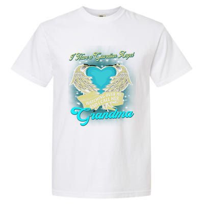 Proud My Grandma In Heaven Happy Mother Day Memorial Gift Garment-Dyed Heavyweight T-Shirt